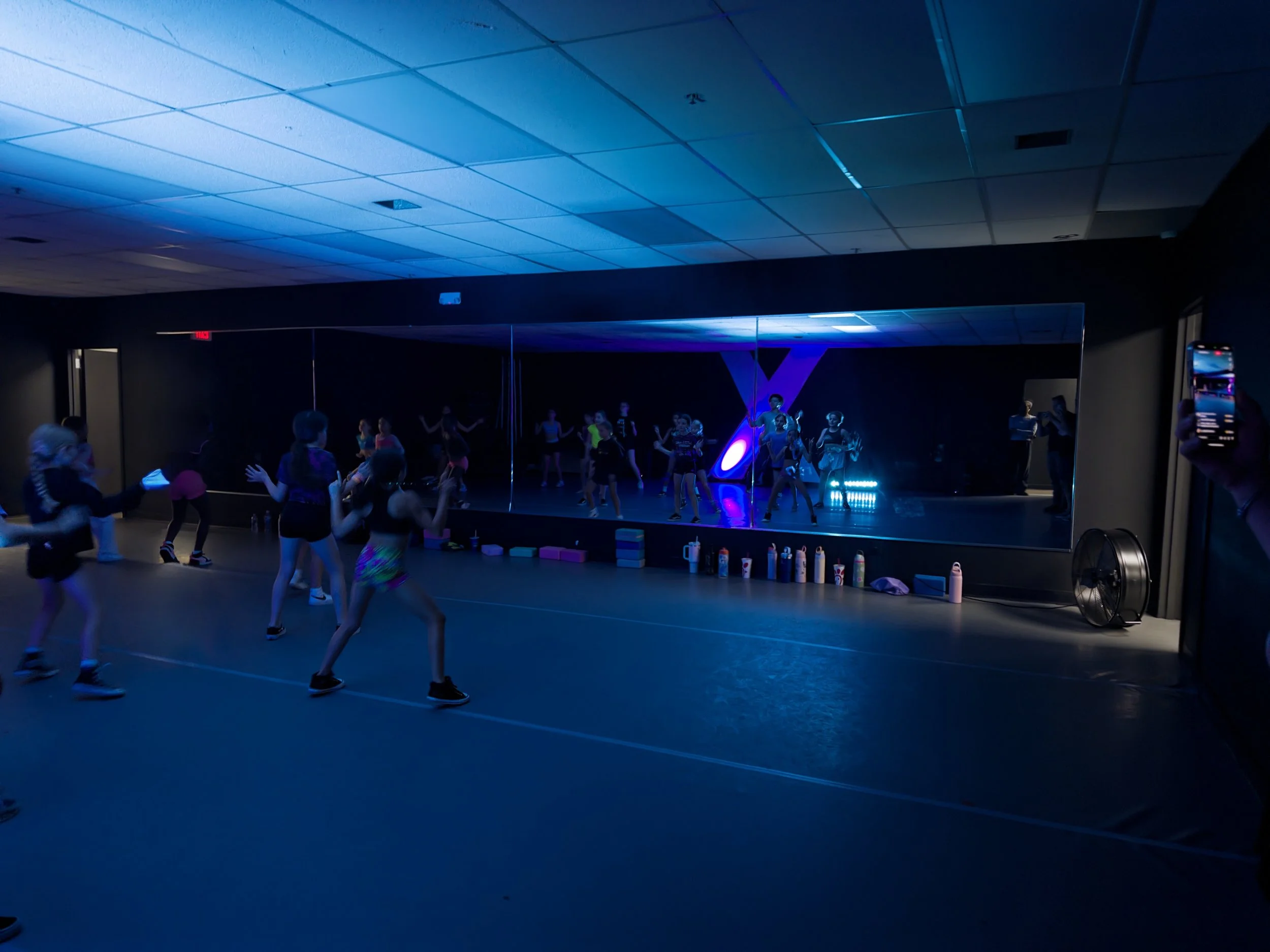 Pre-competition dancers rehearsing at DXNY